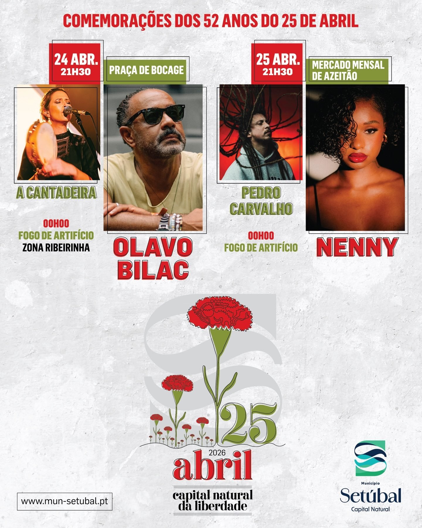 Cartaz Comemorações do 25 de Abril 2026 - Setúbal