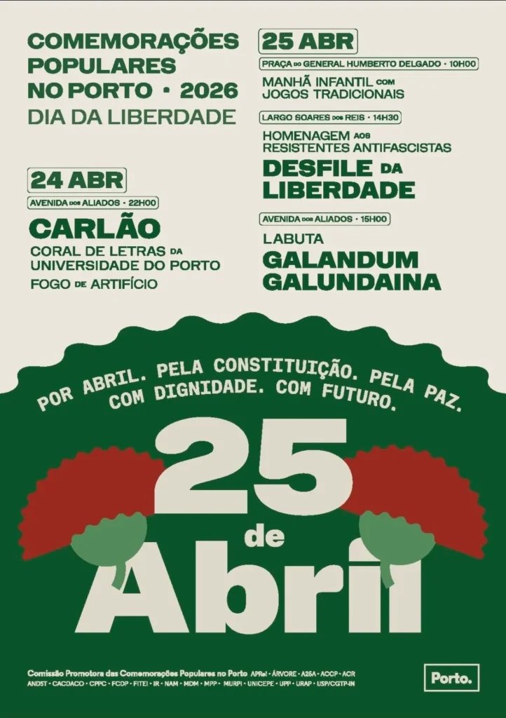 Cartaz Comemorações Populares 2026 - Porto