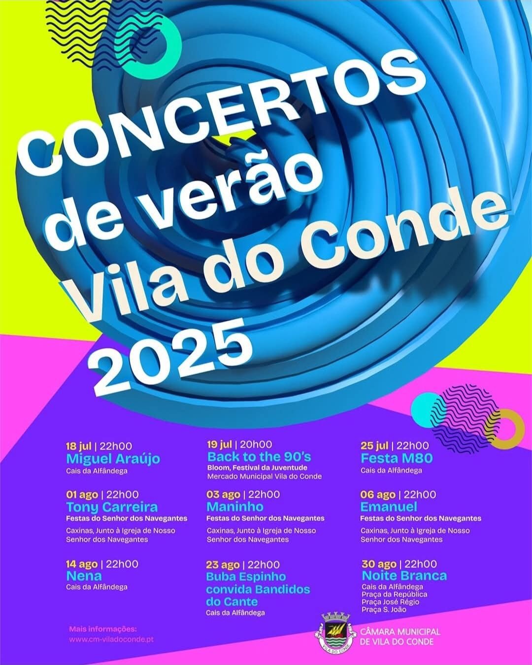 Cartaz Concertos de Verão 2025 - Vila do Conde