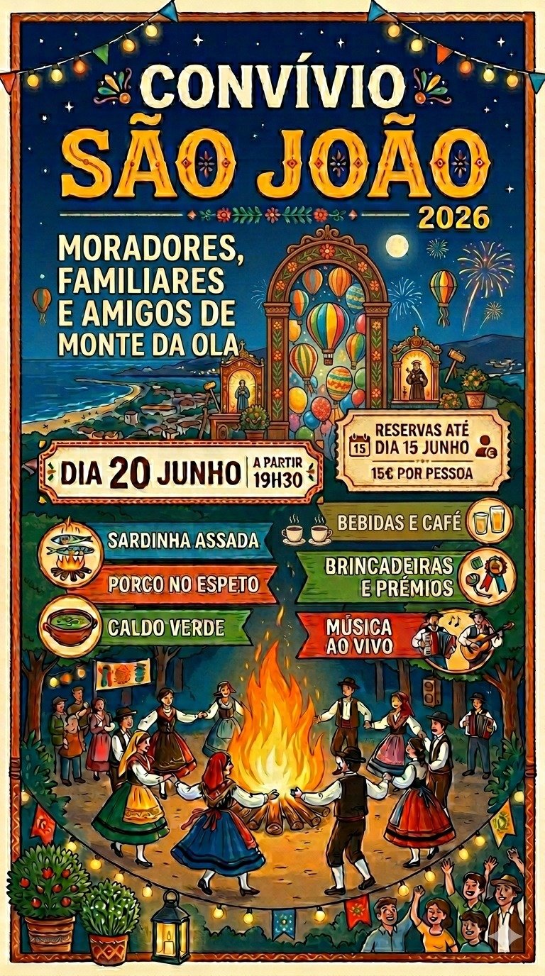 Cartaz Convívio São João 2026 - Monte da Ola