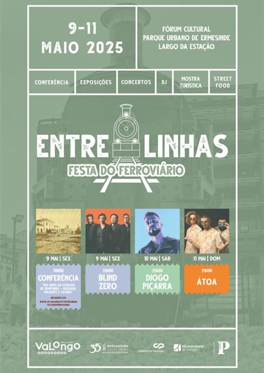 Cartaz Entrelinhas - Festa do Ferroviário 2025 - Ermesinde