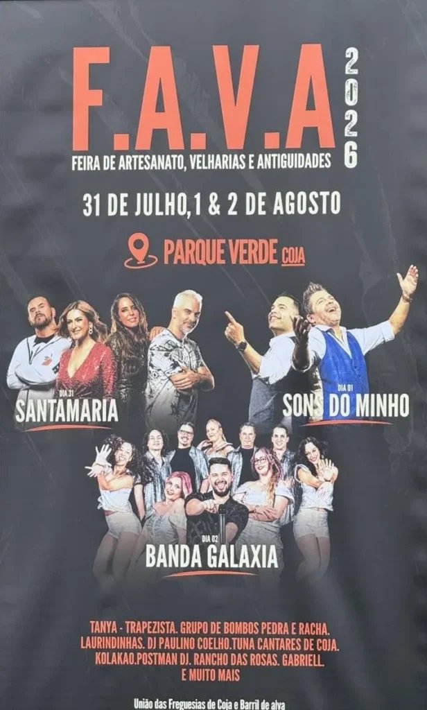 Cartaz Feira de Artesanato, Velharias e Antiguidades 2026 - Coja