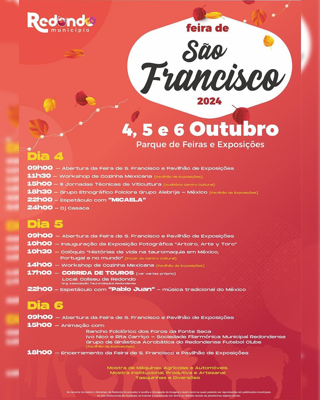 Cartaz Feira de São Francisco 2024 - Redondo
