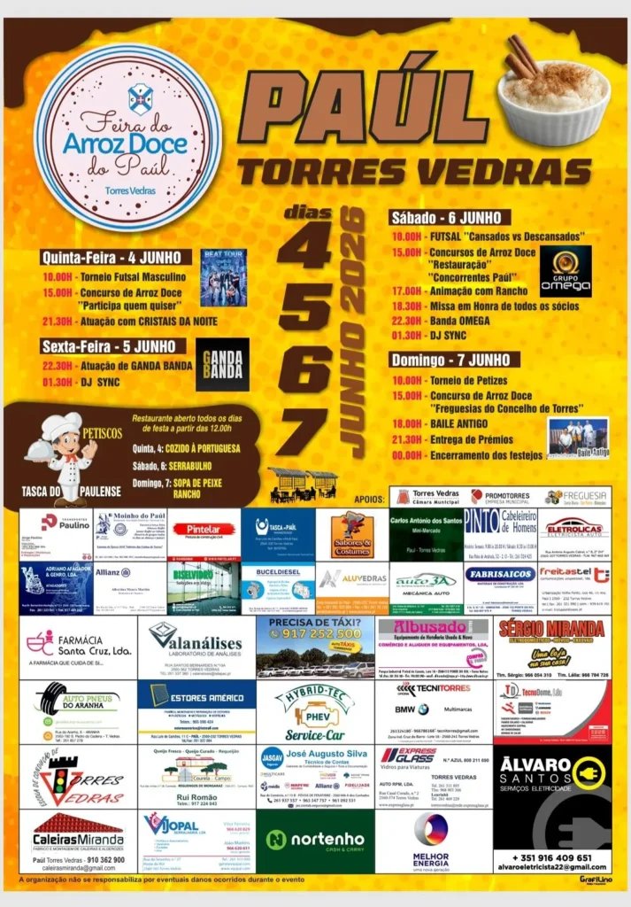 Cartaz Feira do Arroz Doce 2026 - Paúl