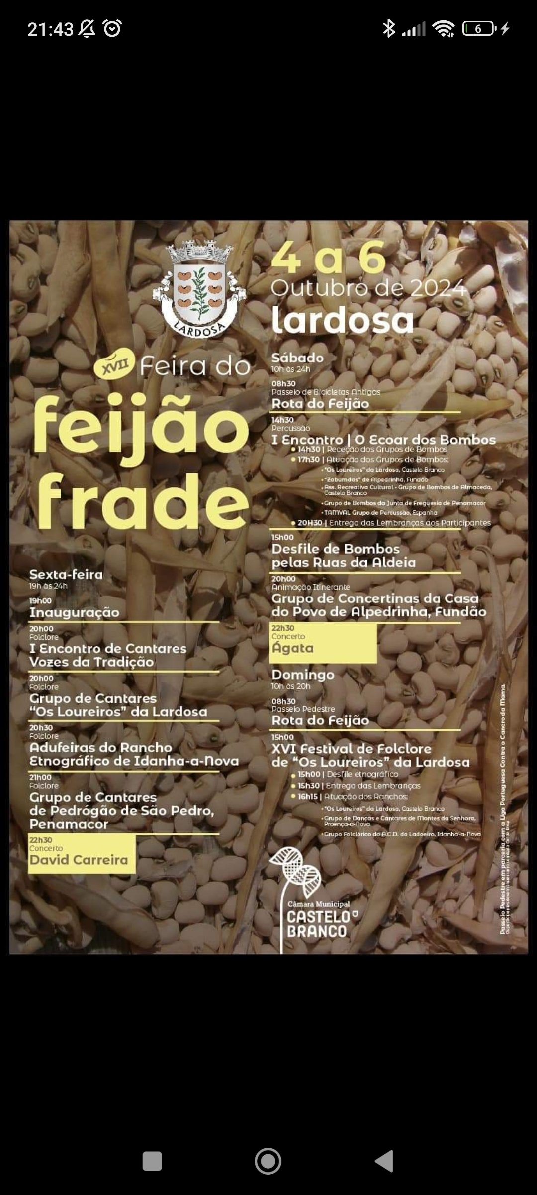 Cartaz Feira do Feijão Frade 2024 - Lardosa