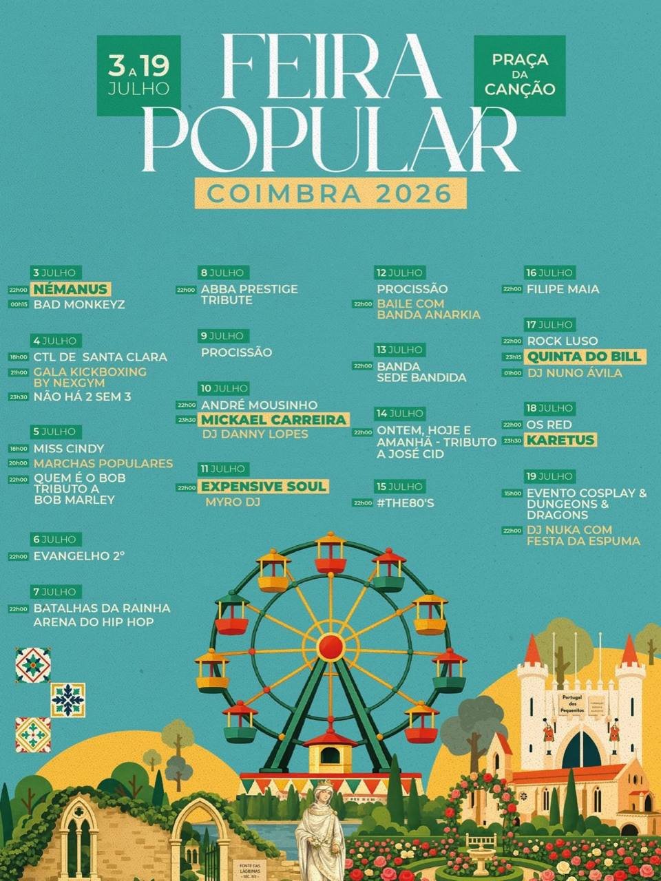 Cartaz Feira Popular 2026 - Coimbra