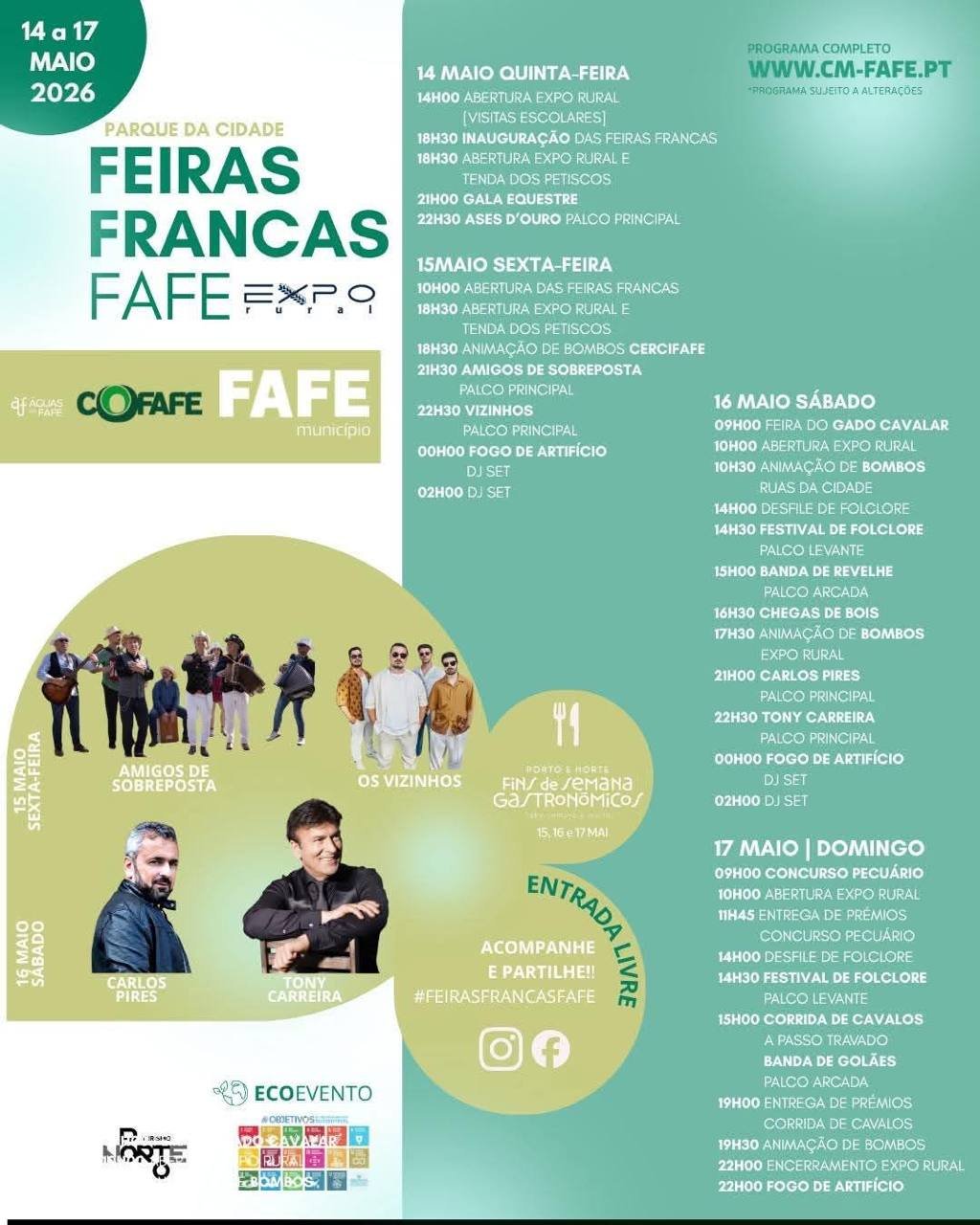 Cartaz Feiras Francas 2026 - Fafe