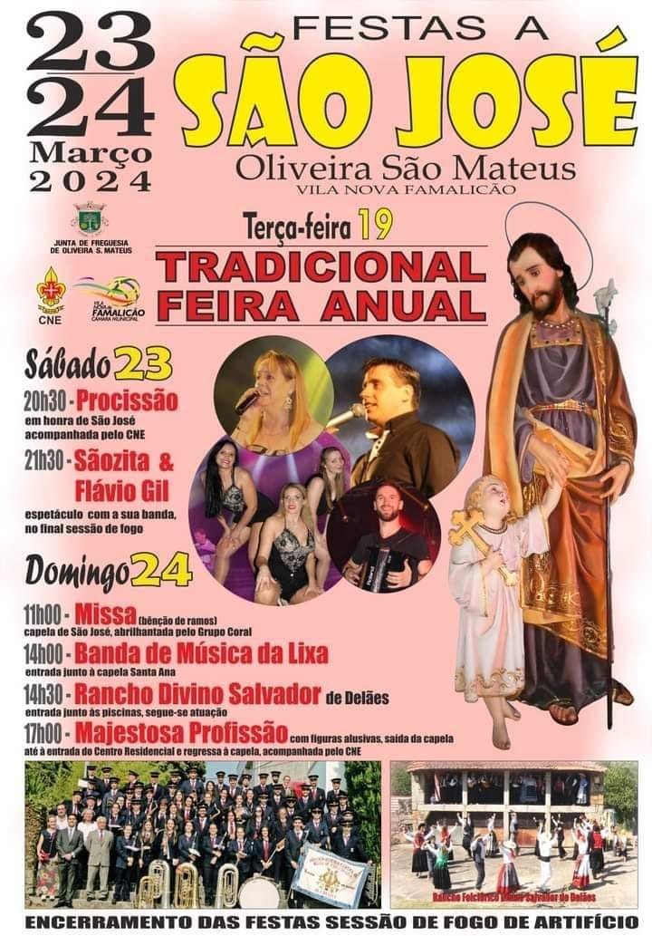 Cartaz Festa a São José 2024 - Oliveira São Mateus