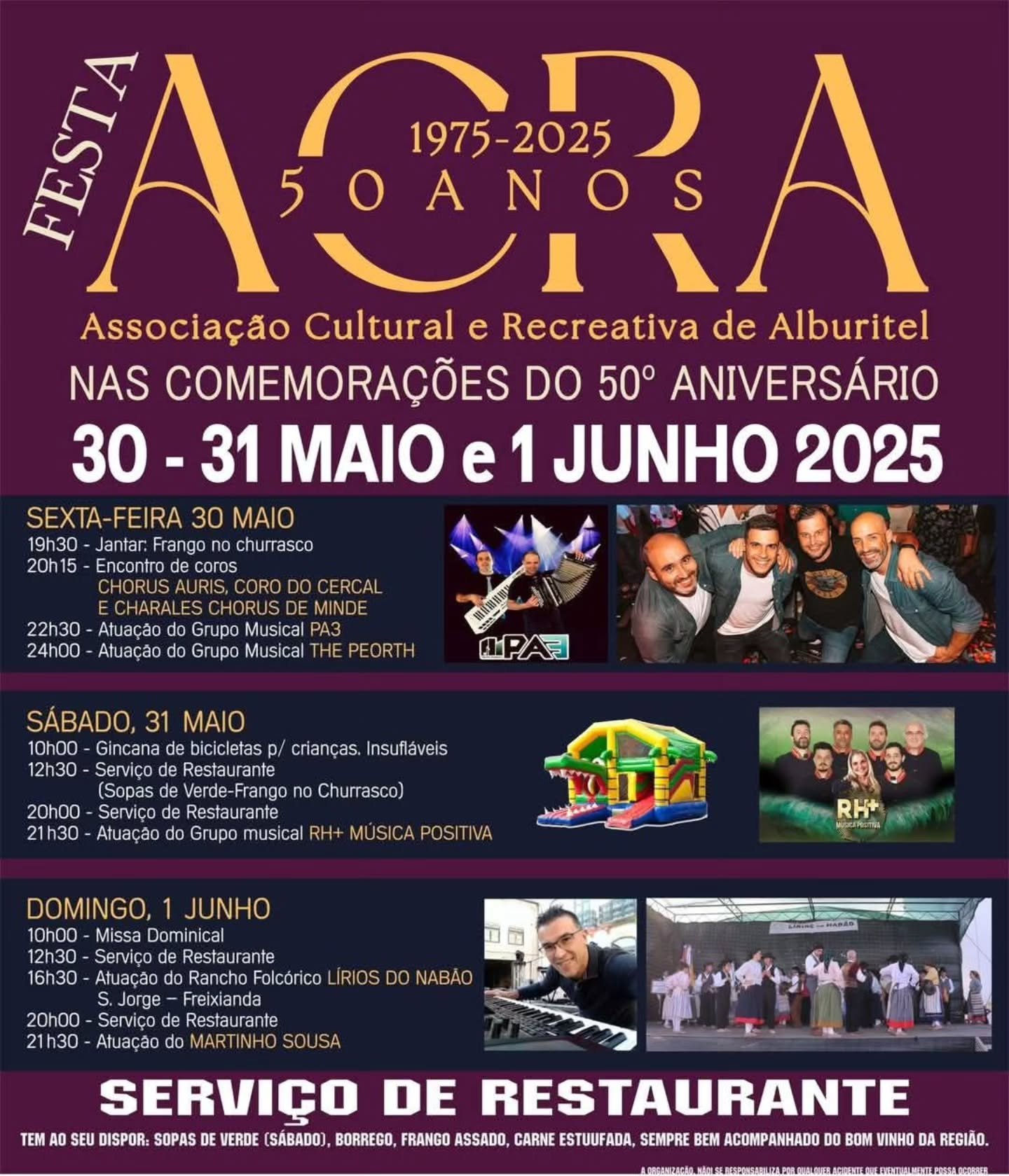 Cartaz Festa ACRA 2025 - Alburitel