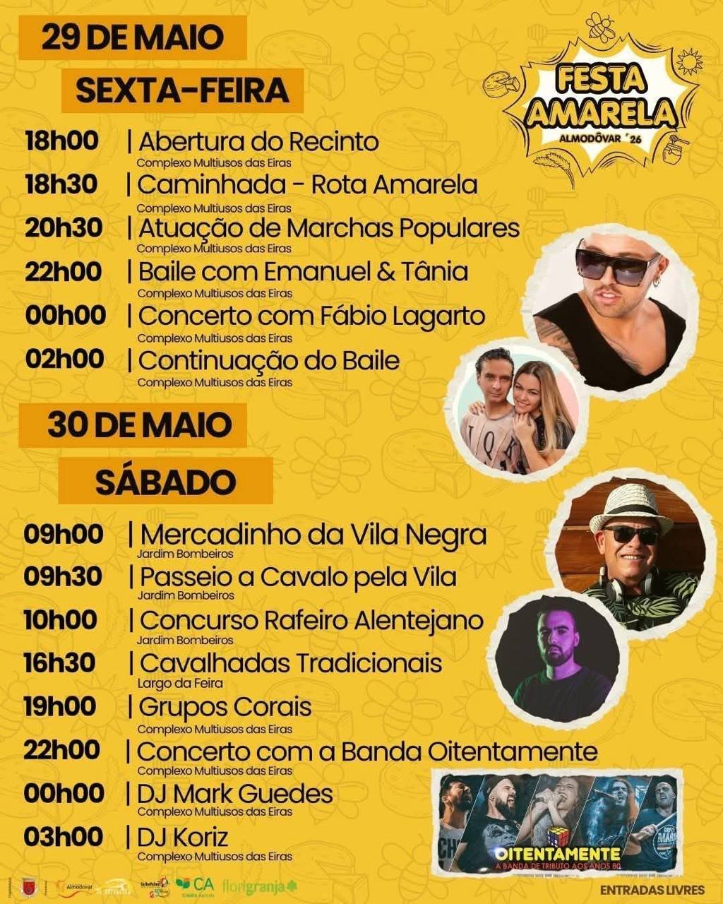 Cartaz Festa Amarela 2026 - Almodôvar