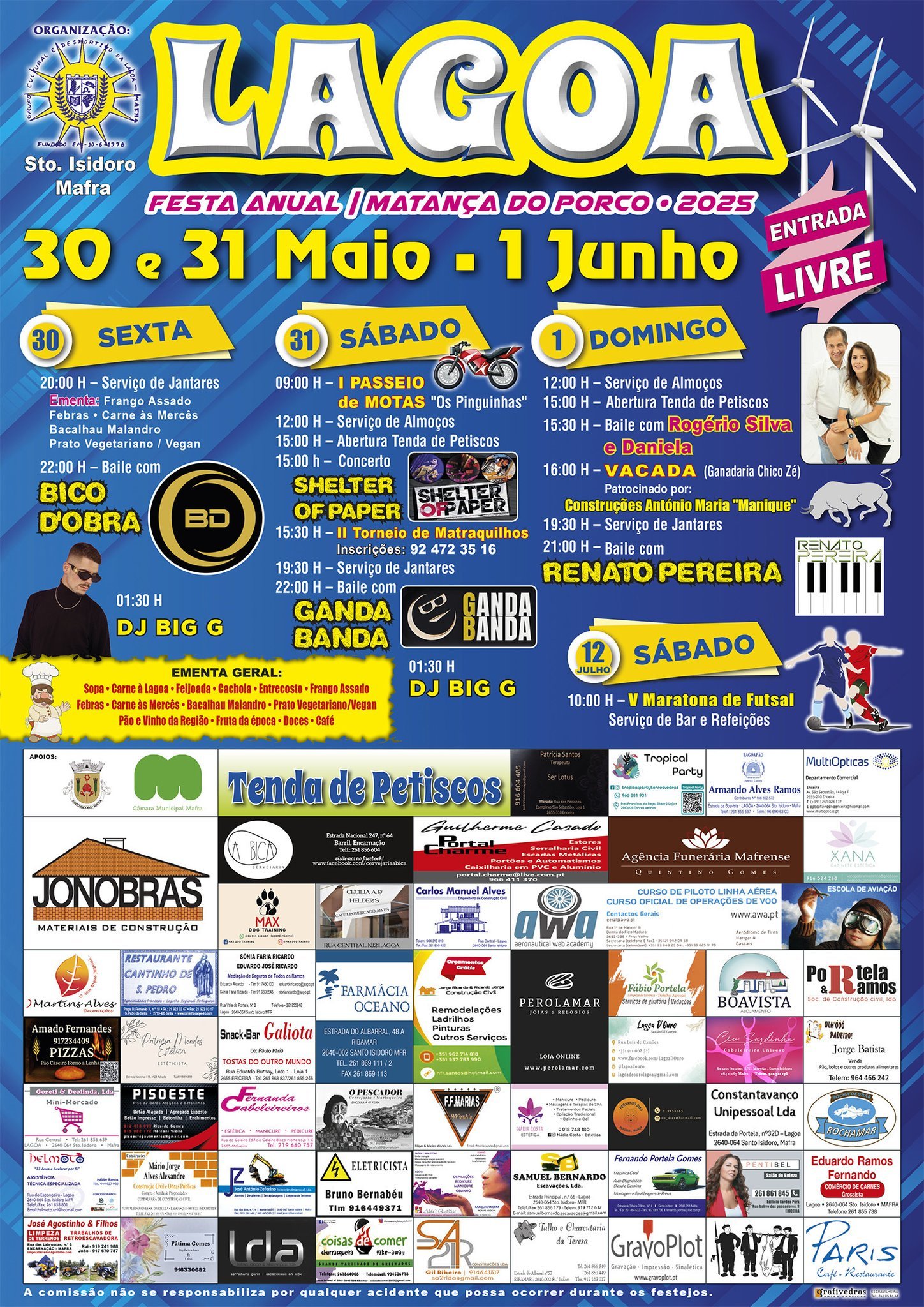 Cartaz Festa Anual de Lagoa 2025 - Mafra
