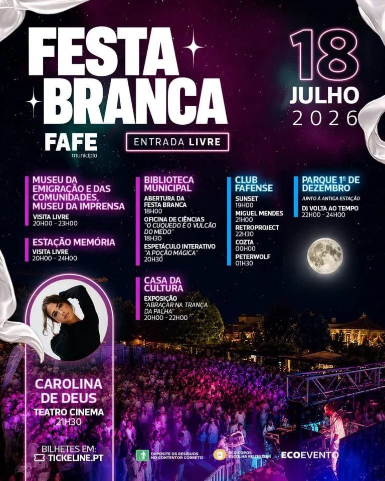 Cartaz Festa Branca 2026 - Fafe
