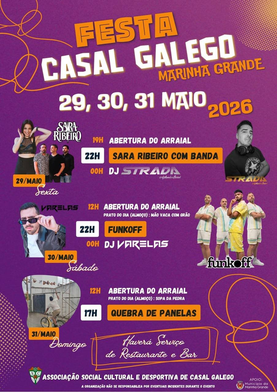 Cartaz Festa Casal Galego 2026 - Marinha Grande