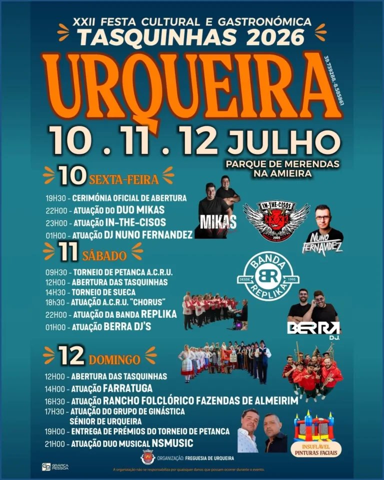 Cartaz Festa Cultural e Gastronómica Tasquinhas 2026 - Urqueira