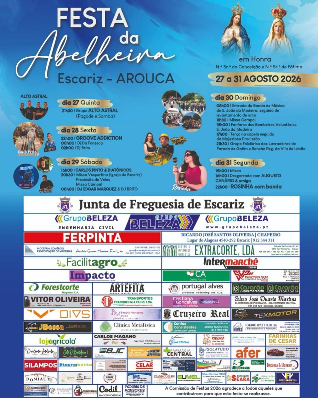 Cartaz Festa da Abelheira 2026 - Escariz