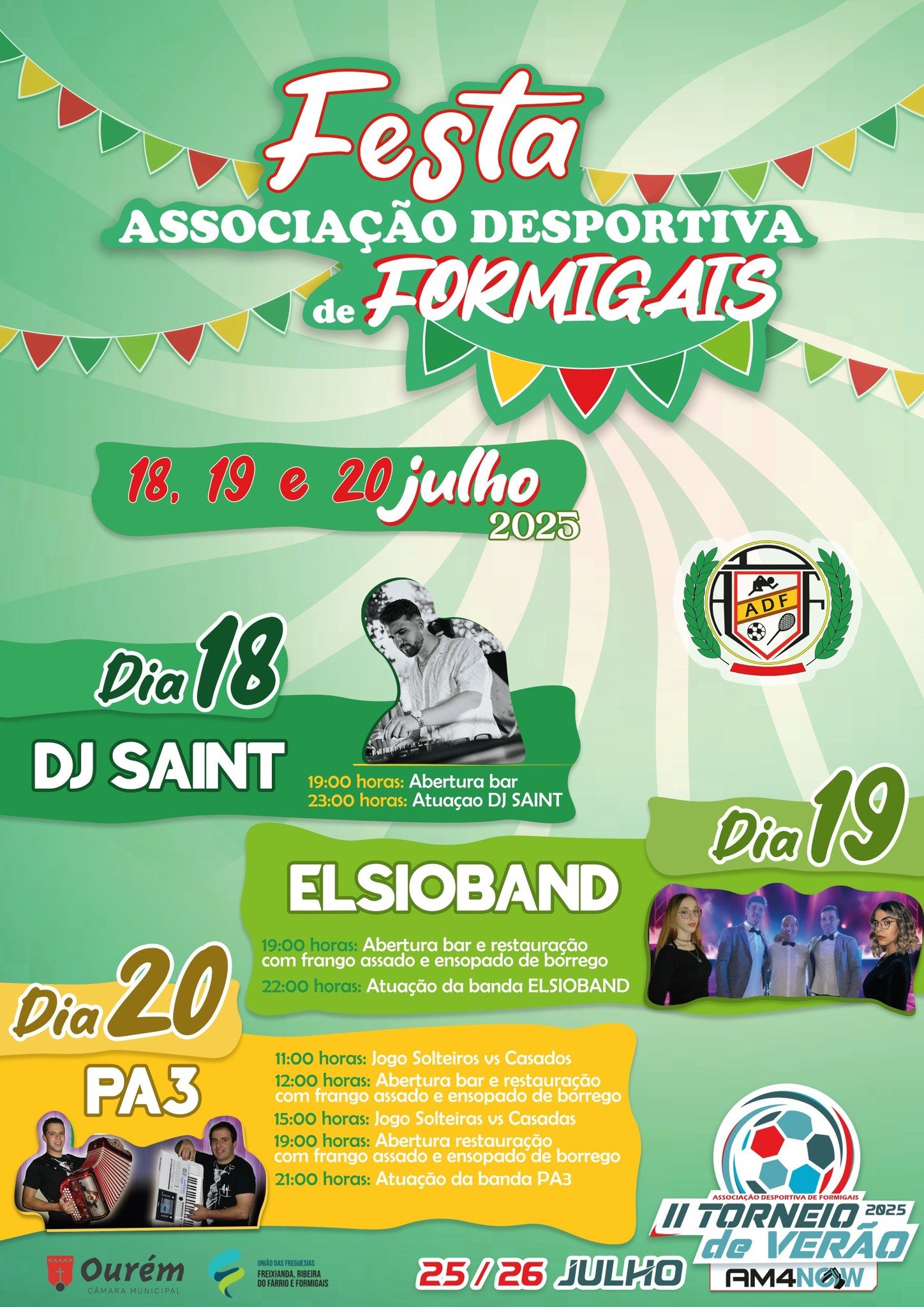 Cartaz Festa da Associação Desportiva de Formigais 2025 - Ourém