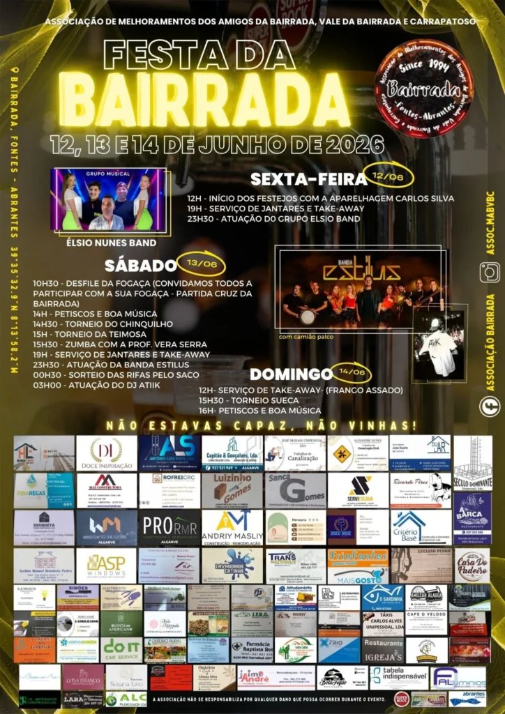 Cartaz Festa da Bairrada 2026 - Fontes
