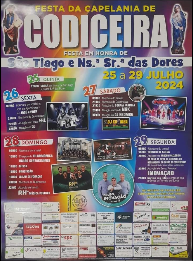 Cartaz Festa da Capelania de Codiceira 2024 - Leiria