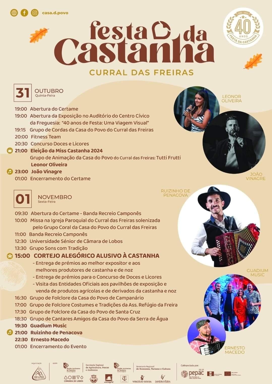Cartaz Festa da Castanha 2024 - Curral das Freiras
