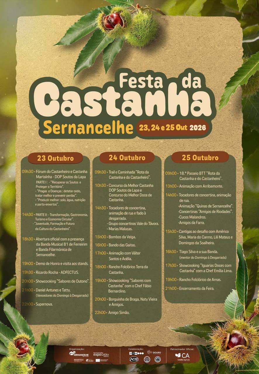 Cartaz Festa da Castanha 2026 - Sernancelhe