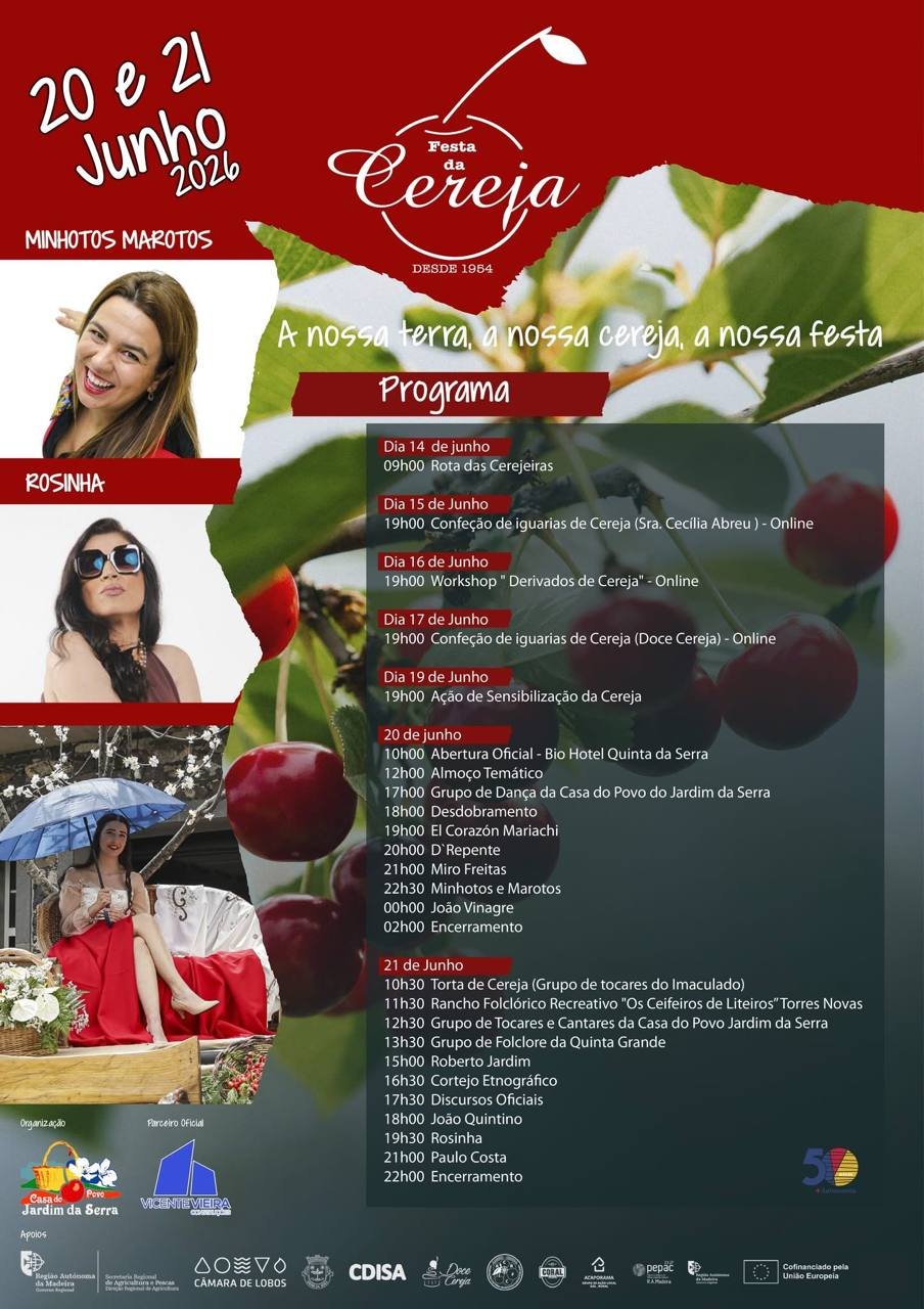 Cartaz Festa da Cereja 2026 - Jardim da Serra