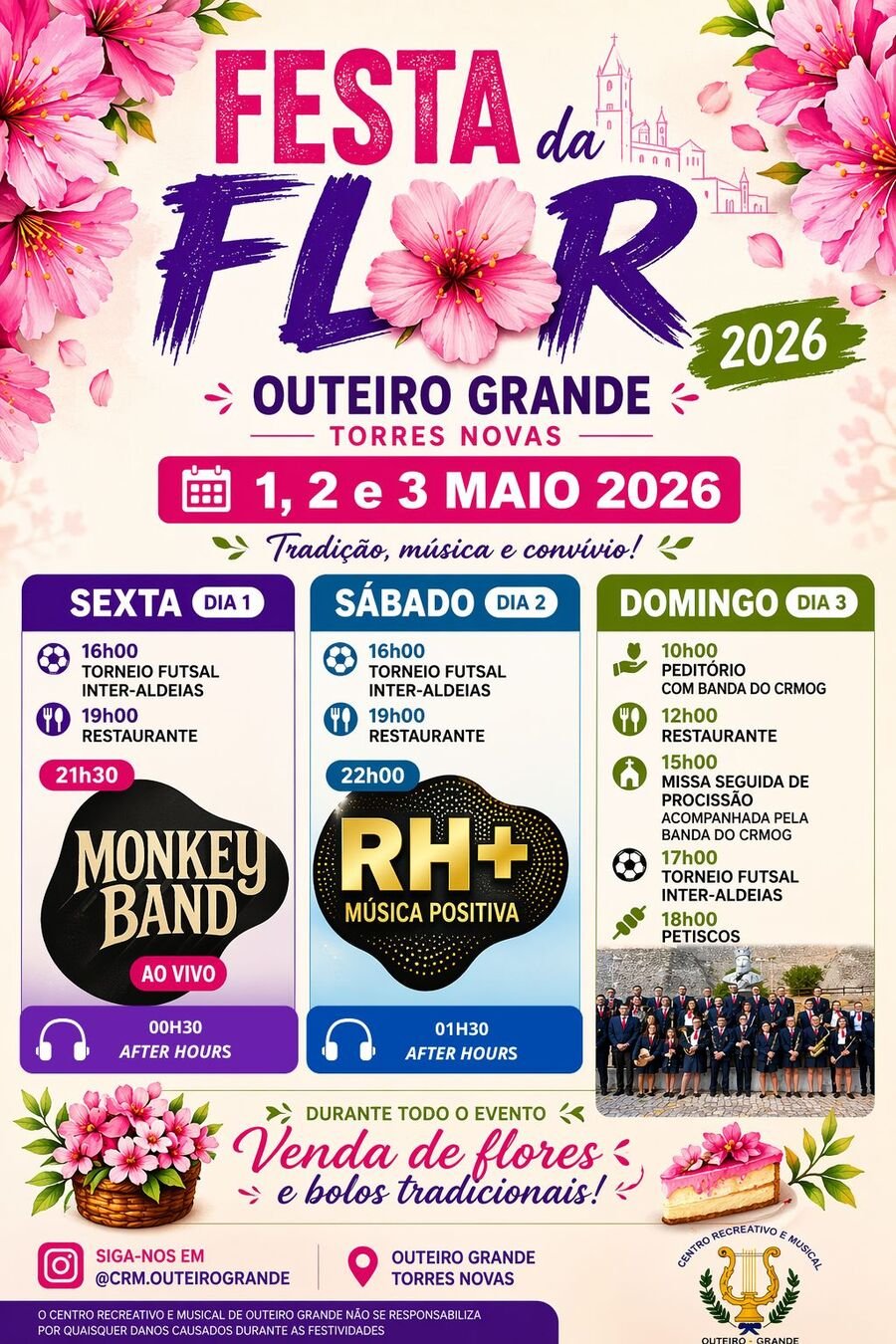 Cartaz Festa da Flor 2026 - Outeiro Grande
