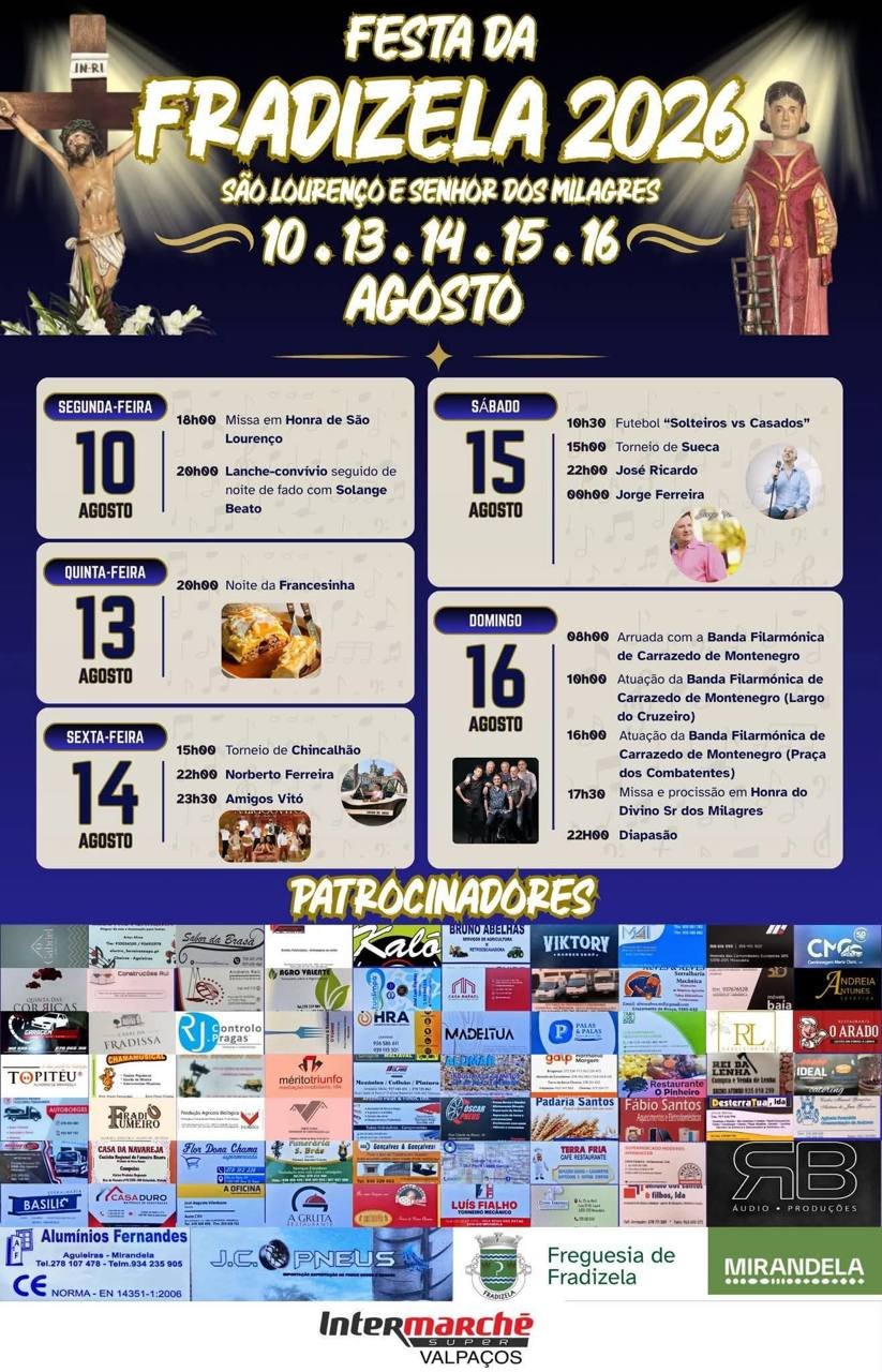Cartaz Festa da Fradizela 2026 - Fradizela
