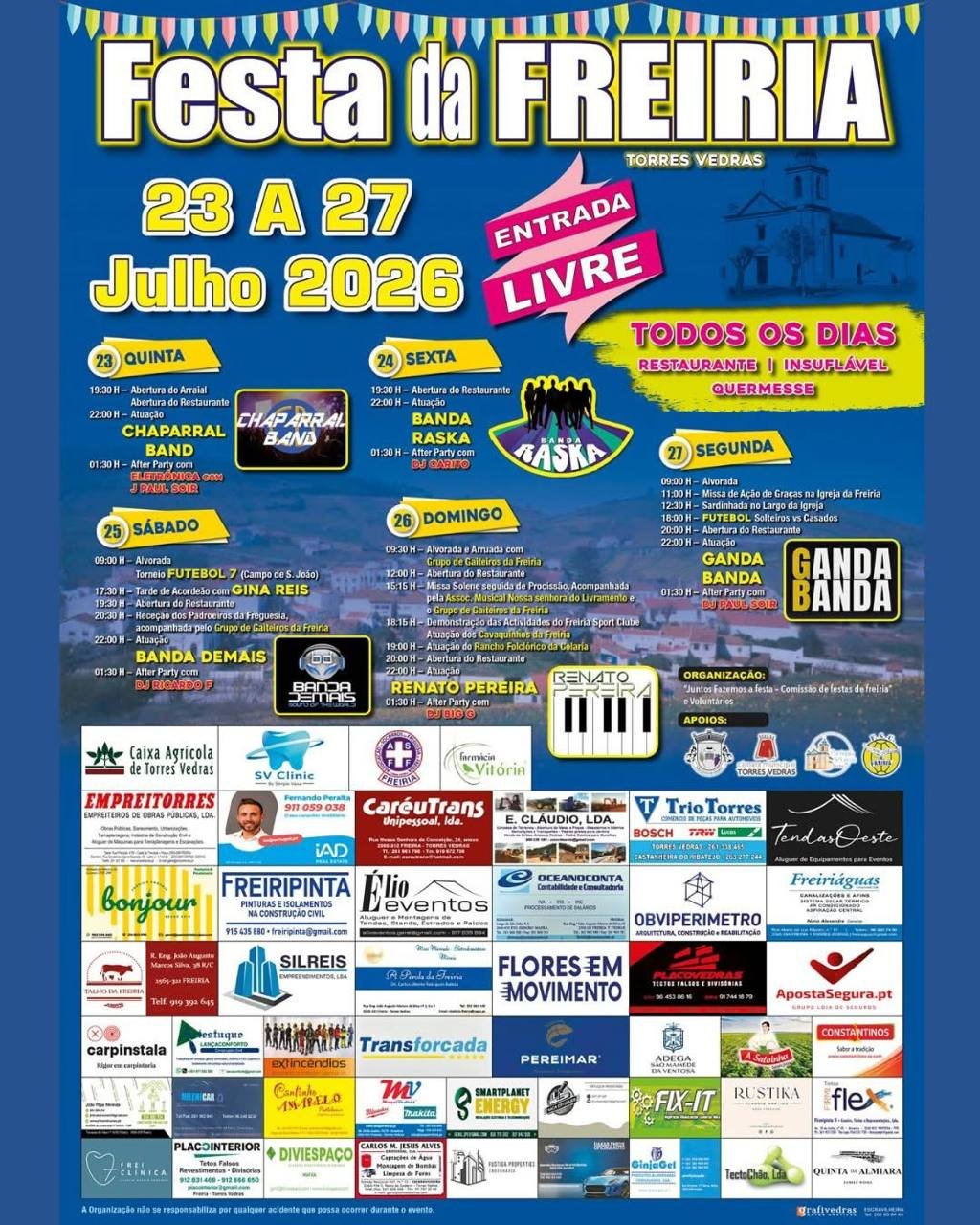 Cartaz Festa da Freiria 2026 - Torres Vedras