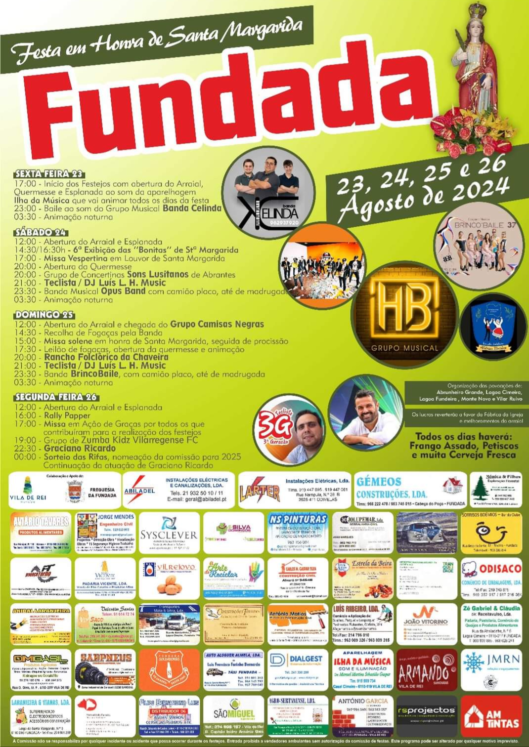 Cartaz Festa da Fundada em honra de Santa Margarida 2024 - Fundada