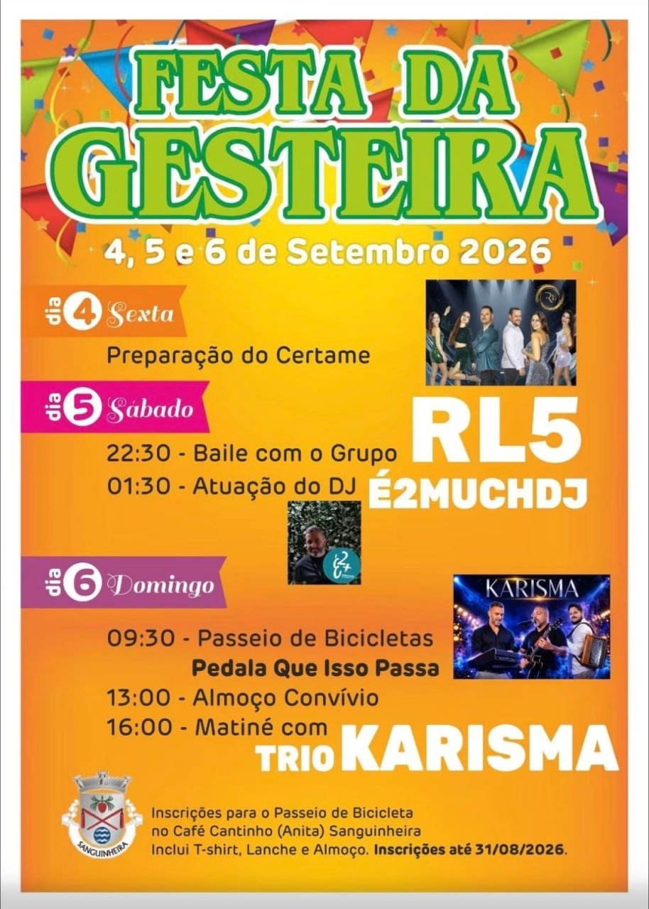 Cartaz Festa da Gesteira 2026 - Sanguinheira