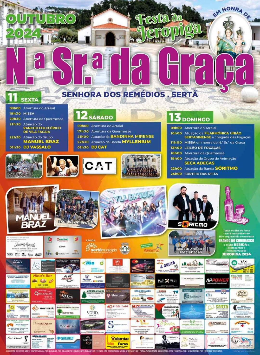 Cartaz Festa da Jeropiga em honra de Nossa Senhora da Graça 2024 - Sertã