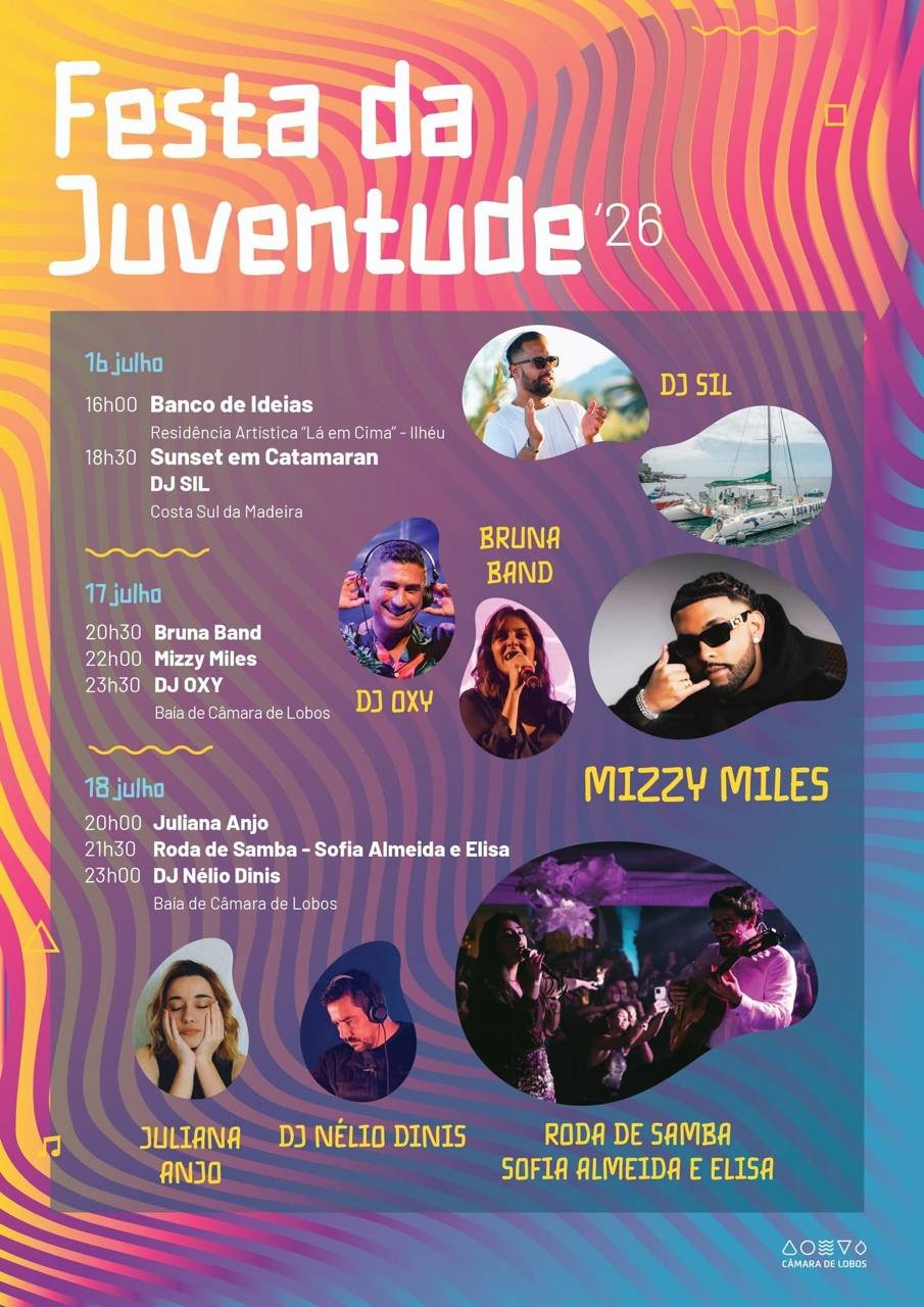 Cartaz Festa da Juventude 2026 - Câmara de Lobos