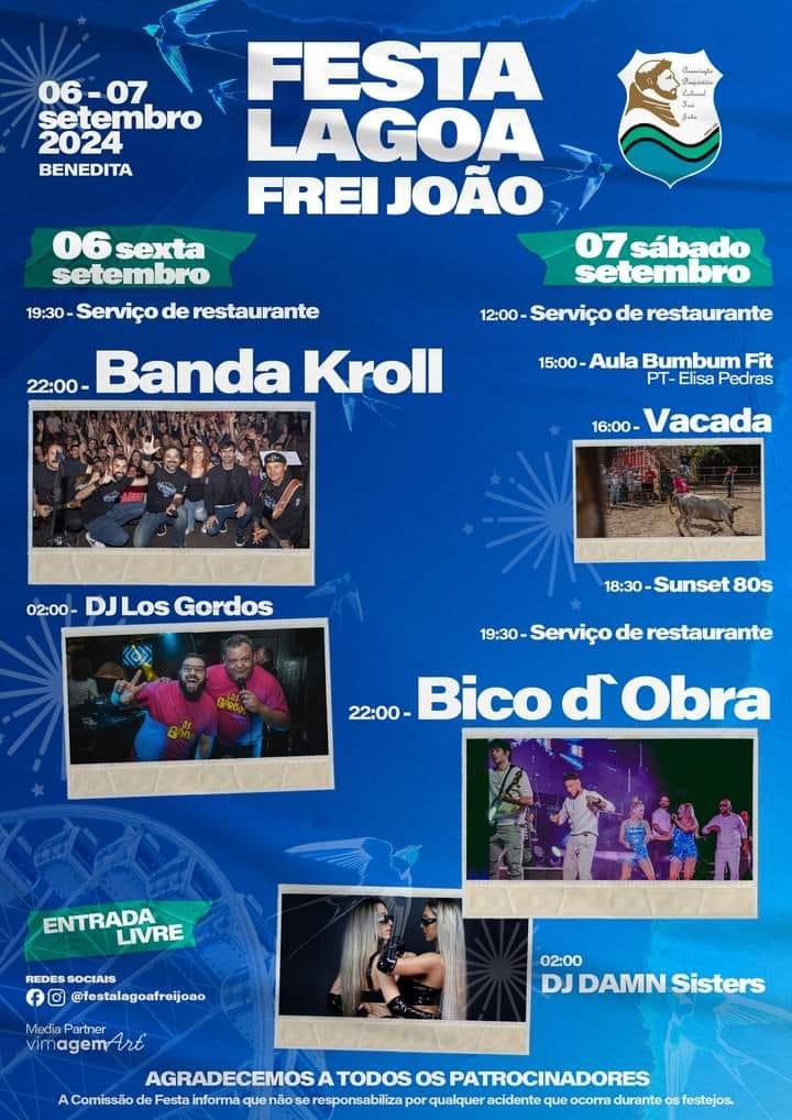 Cartaz Festa da Lagoa de Frei João 2024 - Benedita