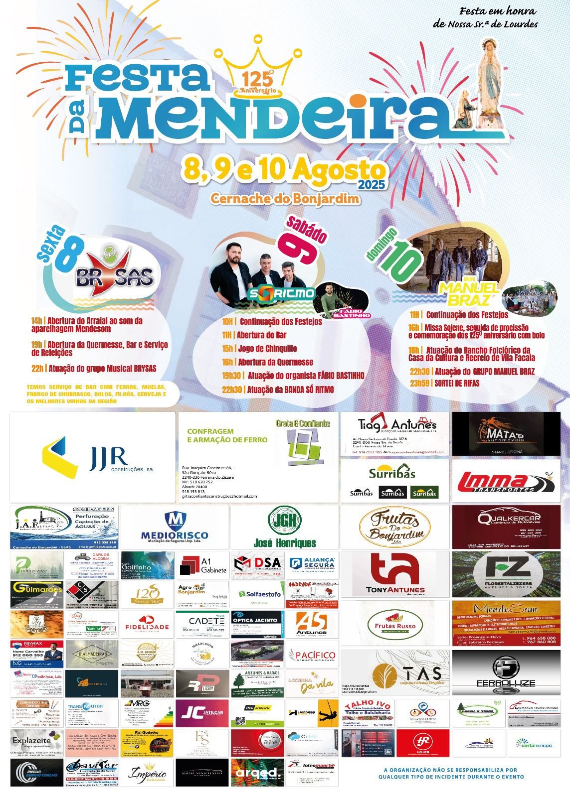 Cartaz Festa da Mendeira 2025 - Cernache do Bonjardim