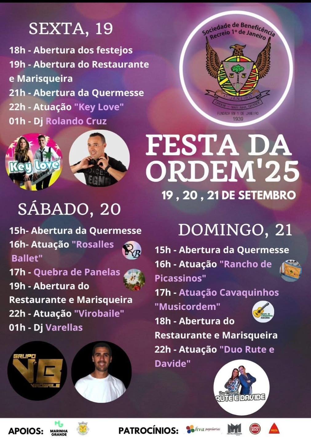 Cartaz Festa da Ordem 2025 - Marinha Grande
