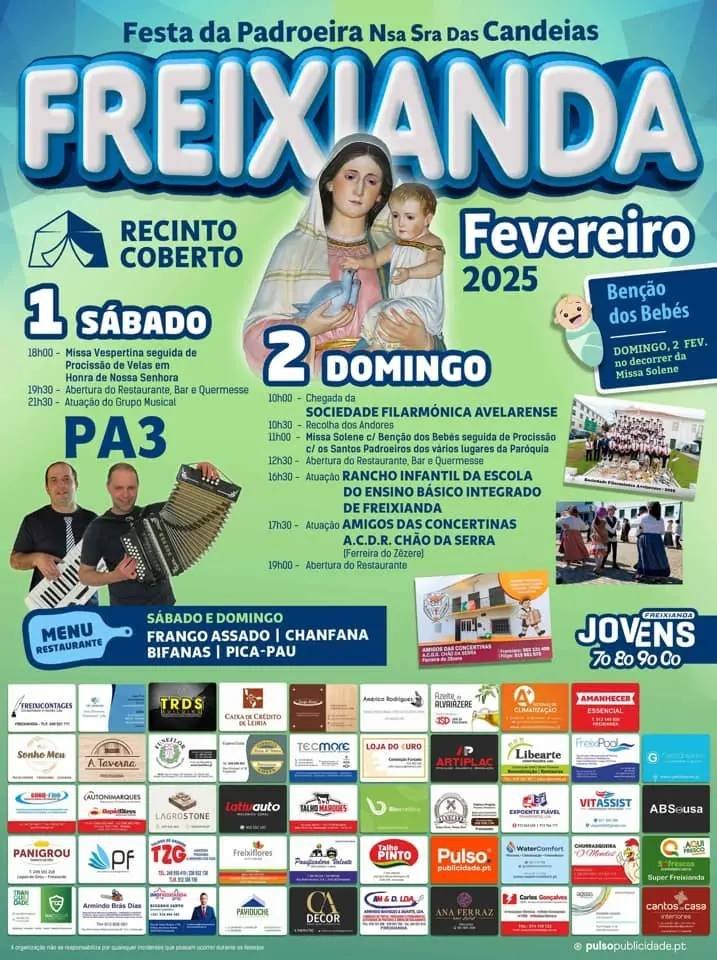 Cartaz Festa da Padroeira Nossa Senhora das Candeias 2025 - Freixianda