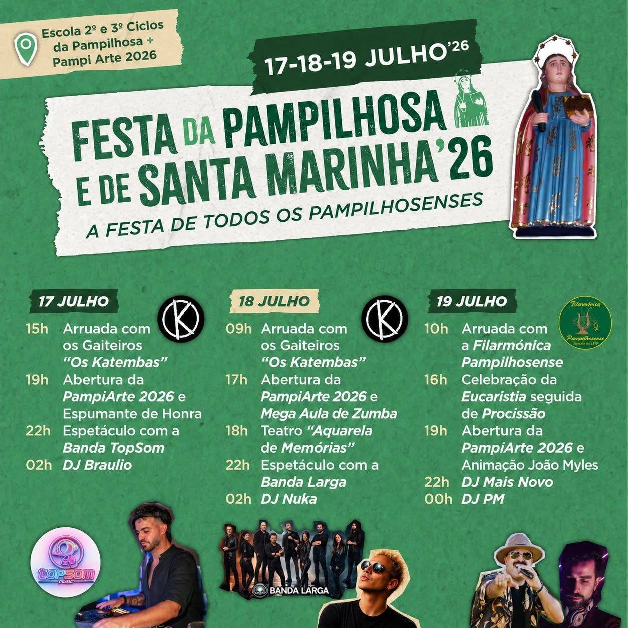 Cartaz Festa da Pampilhosa e de Santa Marinha 2026 - Pampilhosa