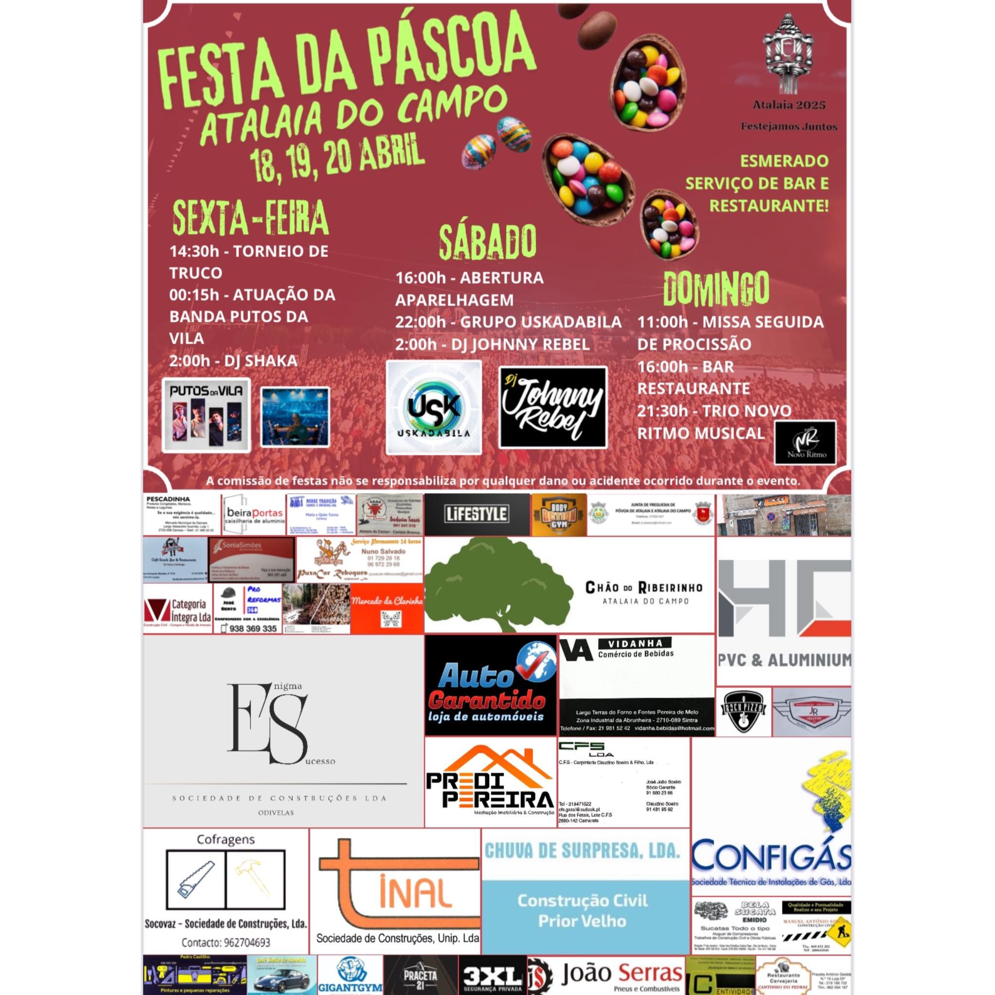 Cartaz Festa da Páscoa 2025 - Atalaia do Campo
