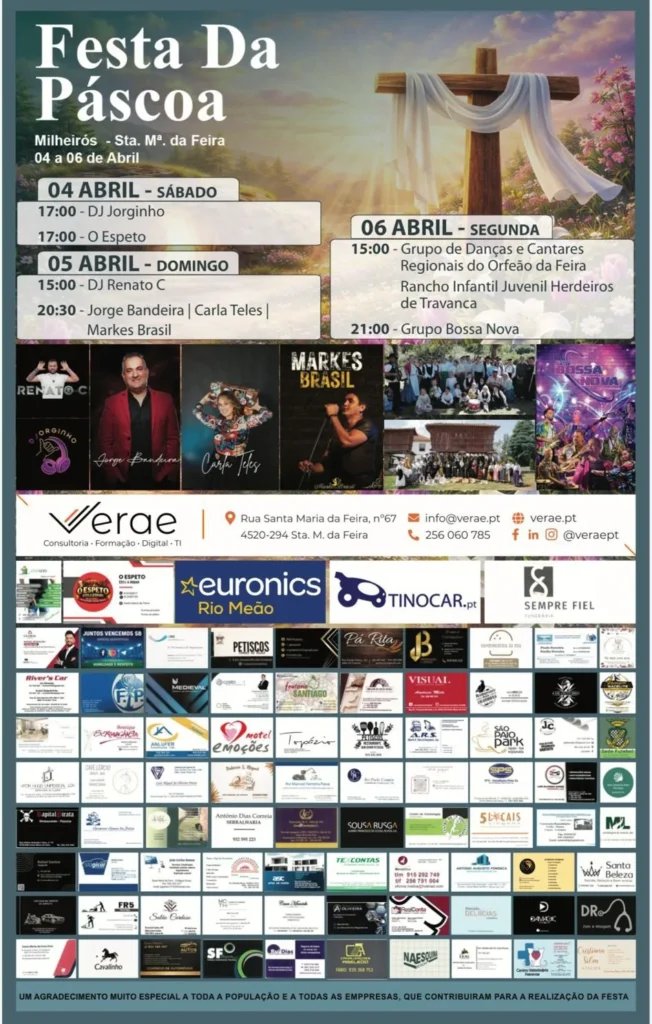 Cartaz Festa da Páscoa 2026 - Milheirós de Poiares