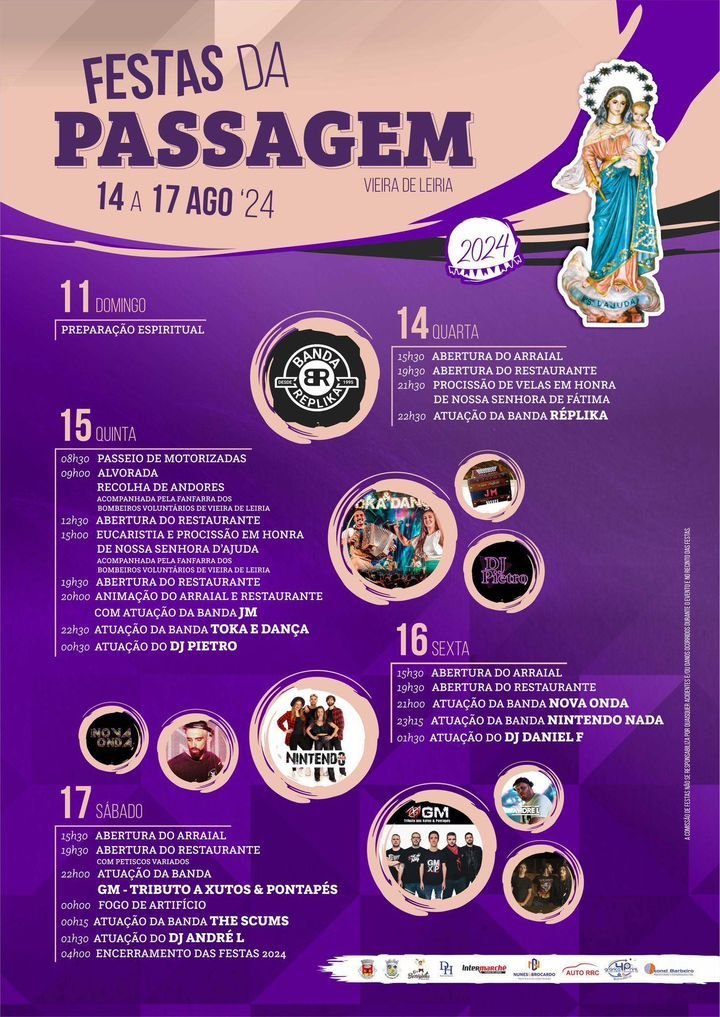 Cartaz Festa da Passagem 2024 - Vieira de Leiria