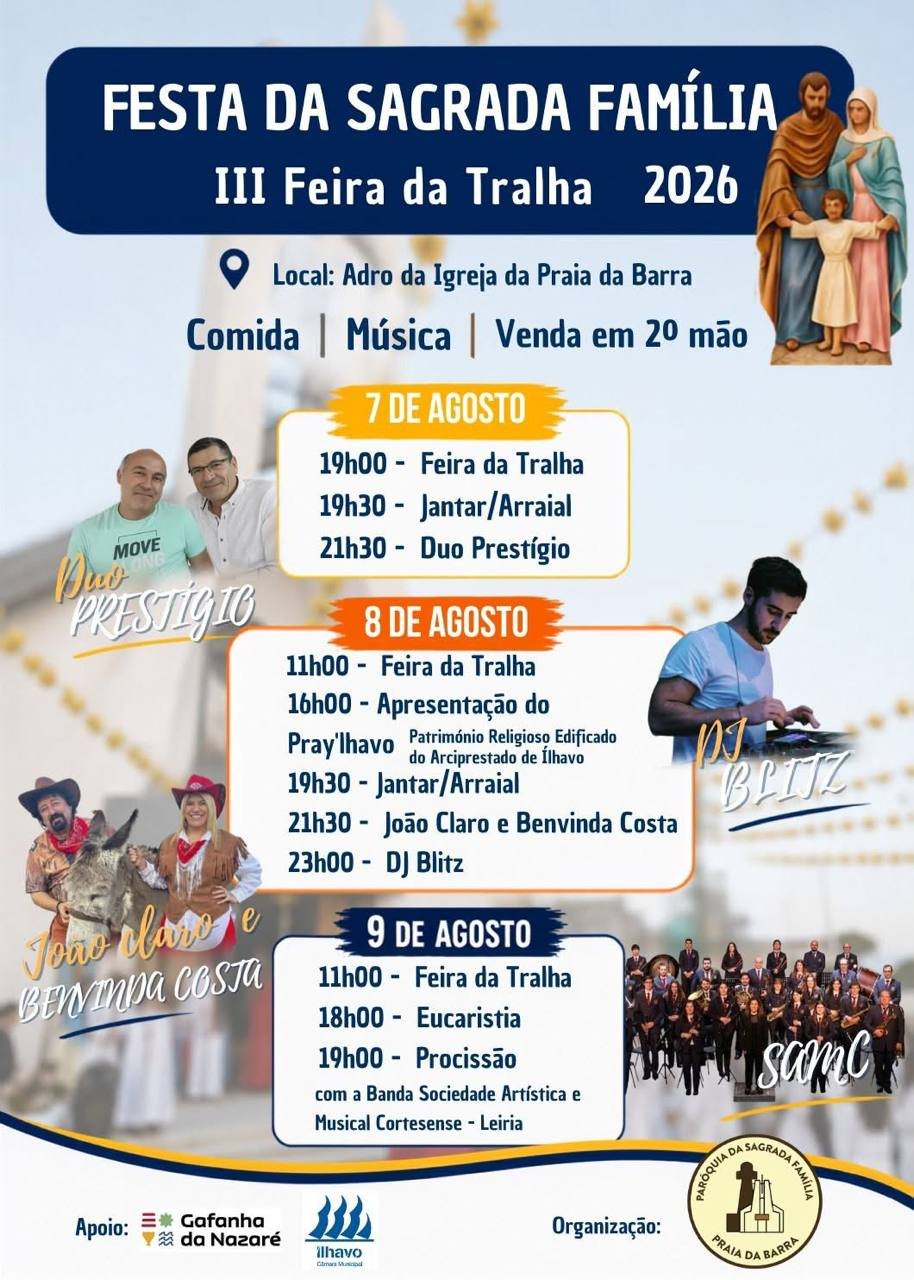 Cartaz Festa da Sagrada Família 2026 - Praia da Barra