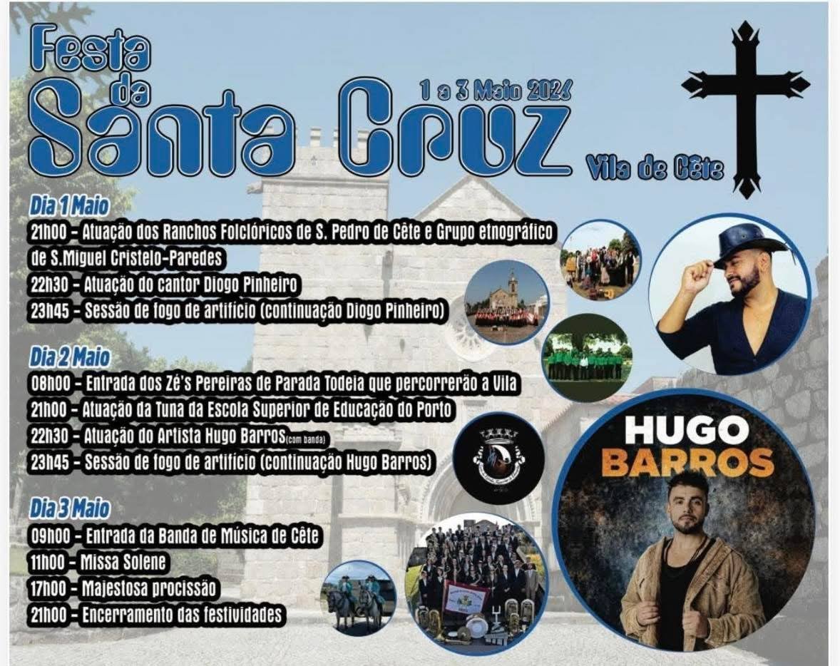 Cartaz Festa da Santa Cruz 2026 - Vila de Cête