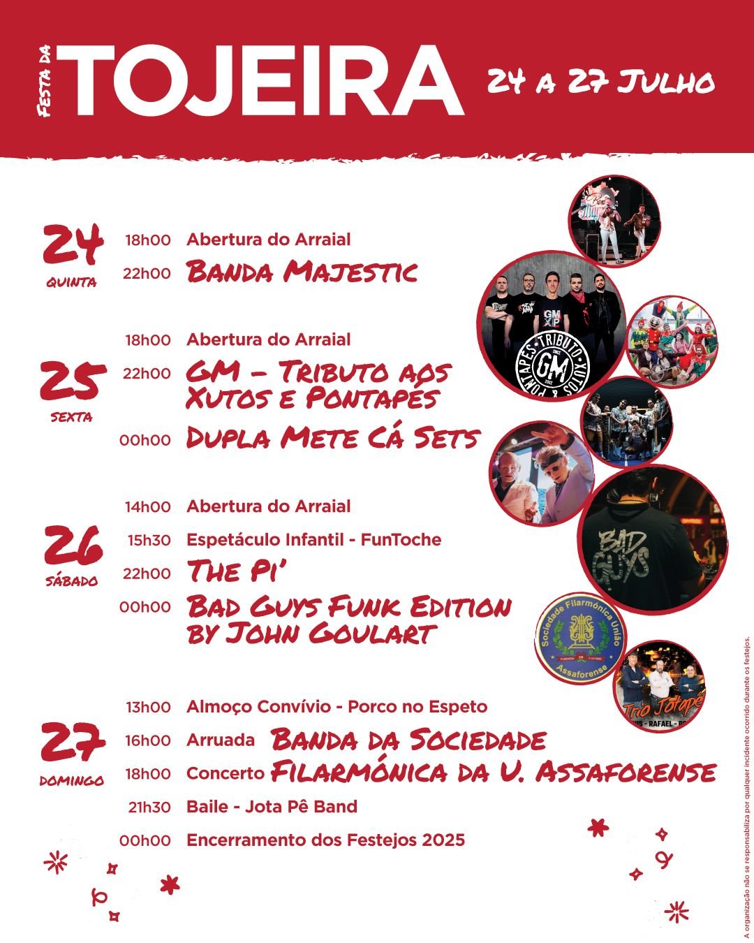 Cartaz FESTA DA TOJEIRA 2025 - São João das Lampas
