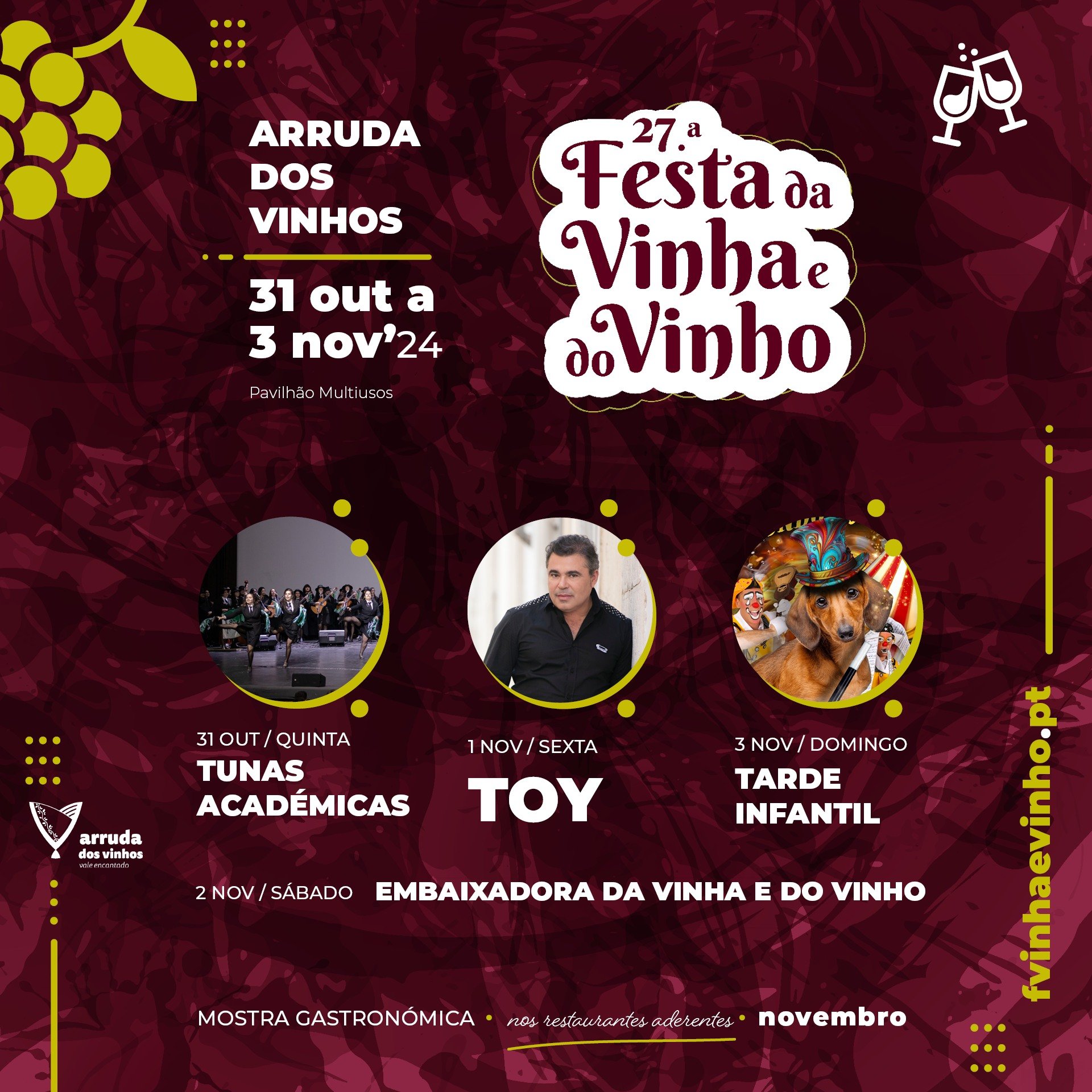 Cartaz Festa da Vinha e do Vinho 2024 - Arruda dos Vinhos