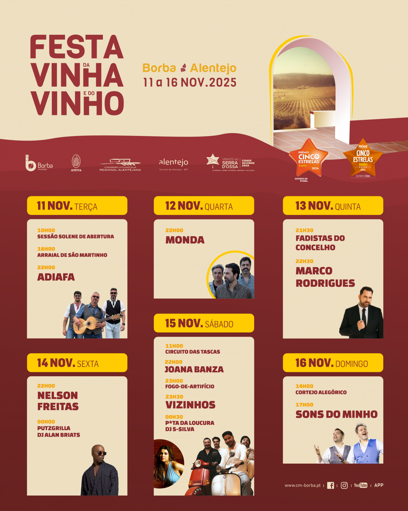 Cartaz Festa da Vinha e do Vinho 2025 - Borba