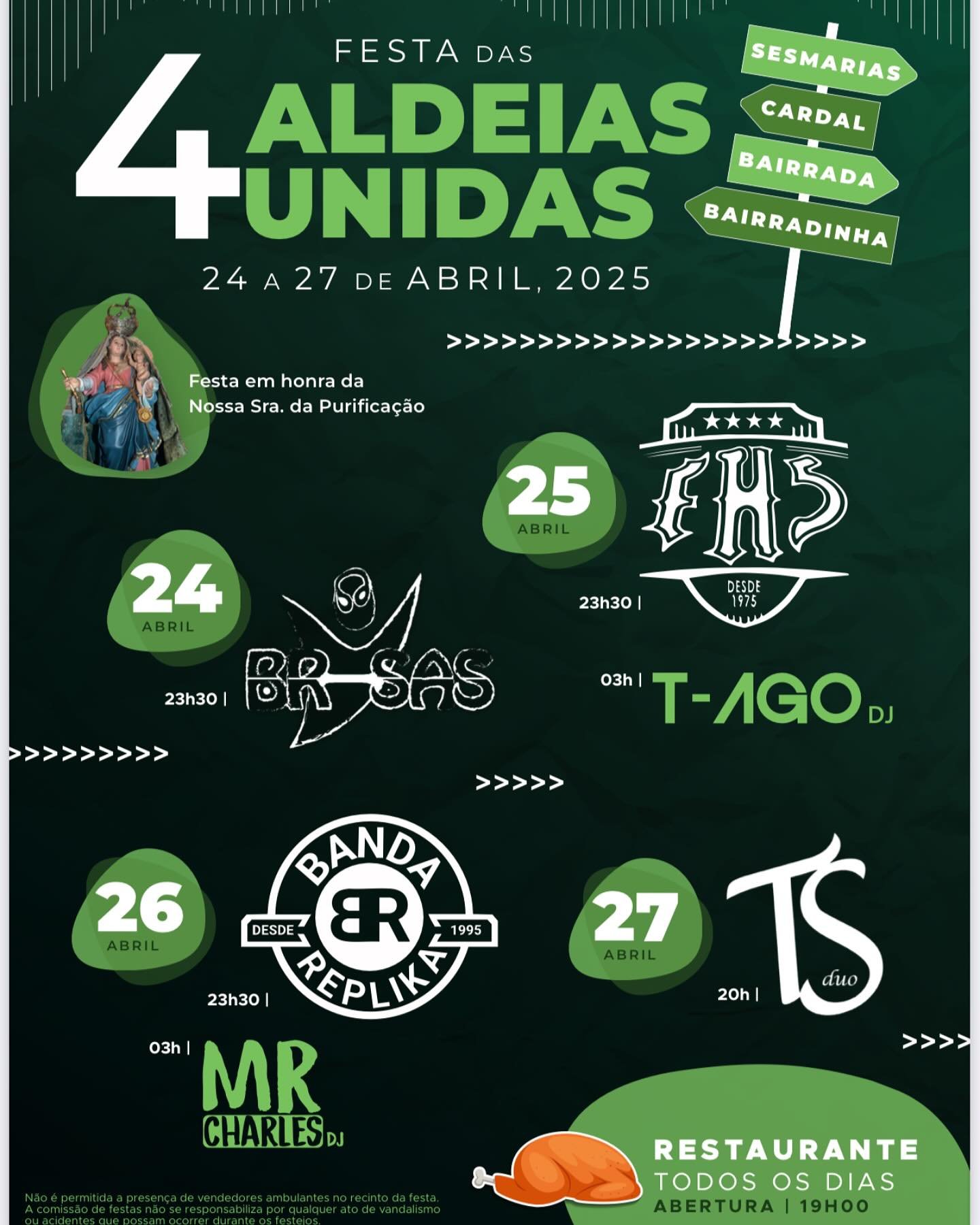 Cartaz Festa das 4 Aldeias Unidas 2025 - Cardal