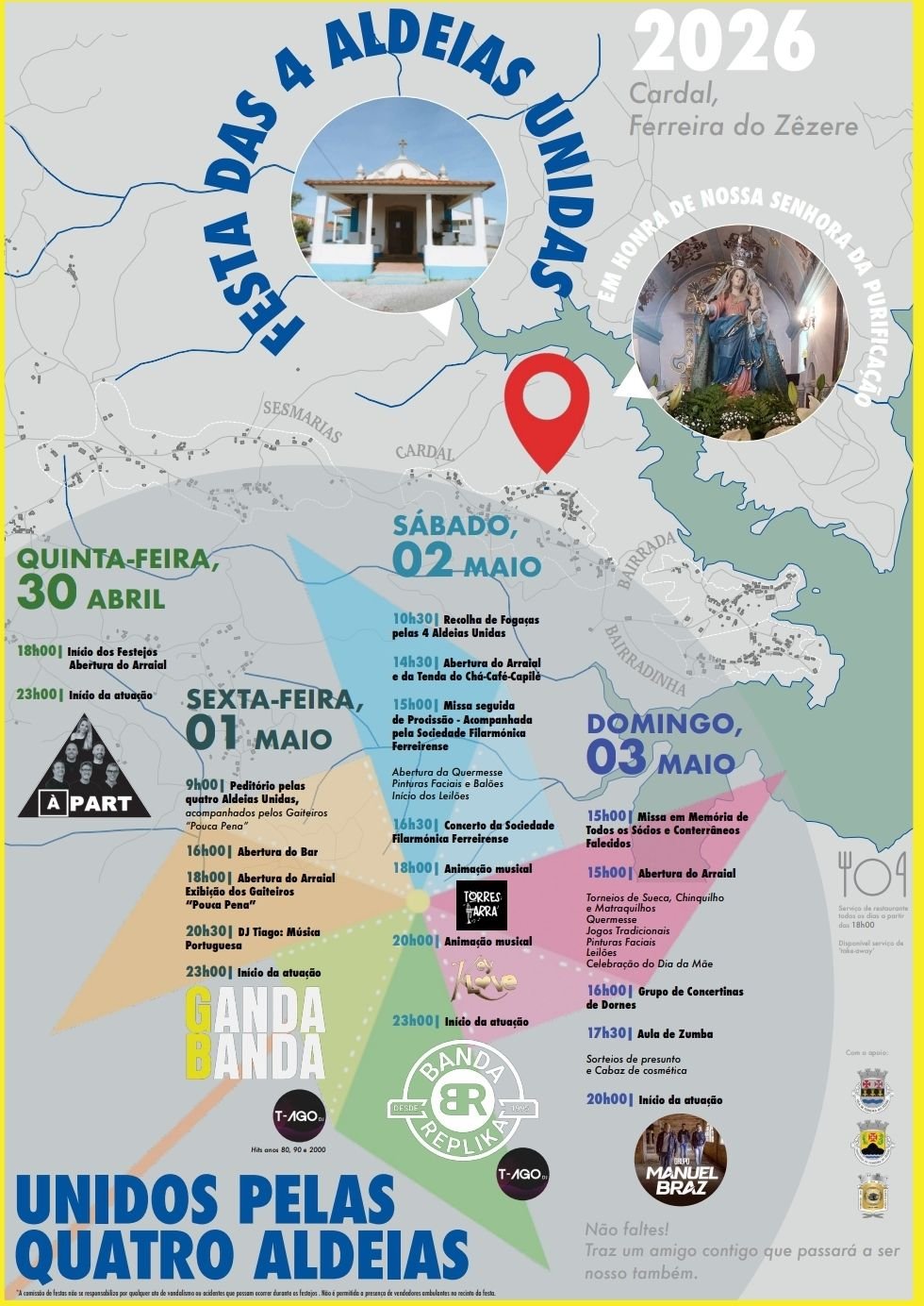 Cartaz Festa das 4 Aldeias Unidas 2026 - Cardal