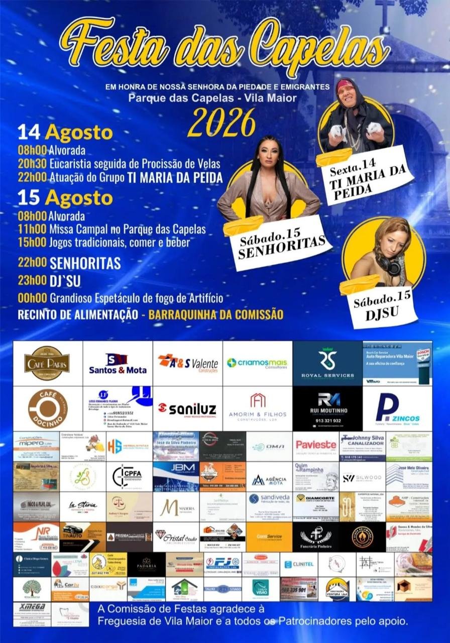 Cartaz Festa das Capelas 2026 - Vila Maior