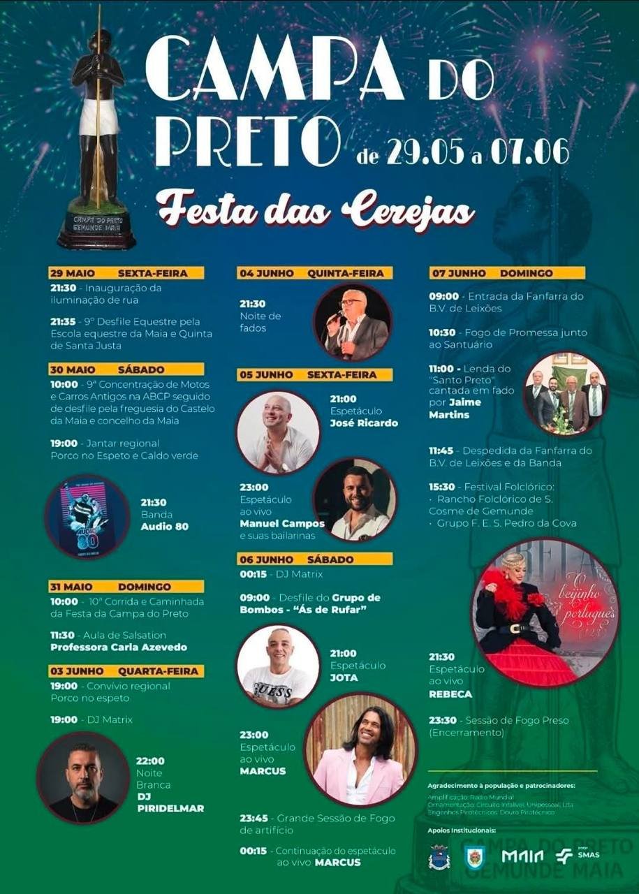 Cartaz Festa das Cerejas 2026 - Campa do Preto