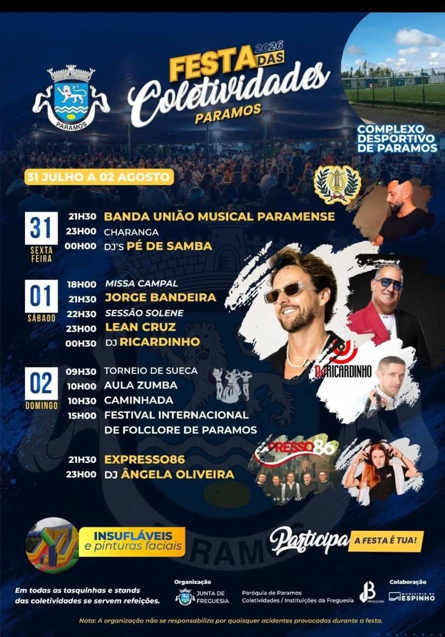 Cartaz Festa das Coletividades 2026 - Paramos